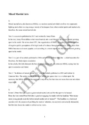 Mixed Martial arts | Engelsk opgave