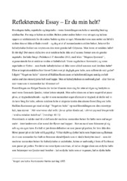 Reflekterende Essay – Er du min helt?