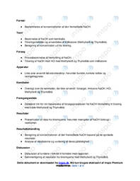 Korrekt tilberedning og koncentration af NaOH | Kemirapport