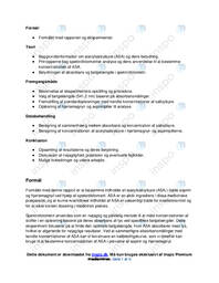 Bestemmelse af Acetylsalicylsyre via Spektrofotometri | Rapport