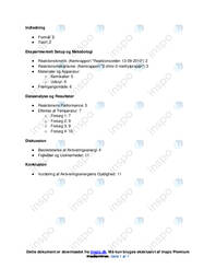 Aktiveringsenergi og Arrhenius-ligningen | Kemi Rapport