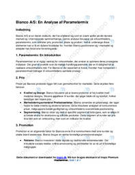 Bianco | Parametermix | Afsætning