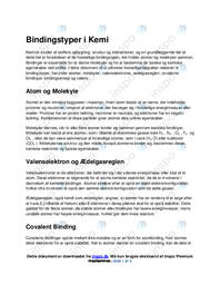 Bindingstyper | Kemi Noter