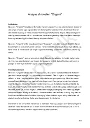 Analyse: Novellen ”Origami” af Jakob Ejersbo fra novellesamlingen “Superego”