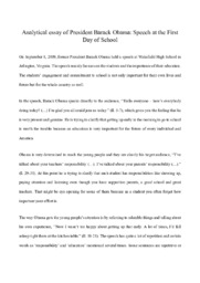 Barack Obama: Speech at the First Day of School