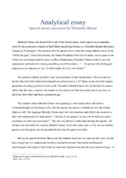 Analytical essay Speech about education by Michelle Obama