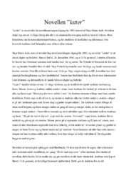 Novellen ”latter” | Analyse