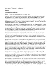 Bent Haller: ”Vitaminer” | Analyse