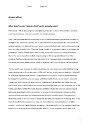 What does Trumps ‘’America First’’ policy actually mean?