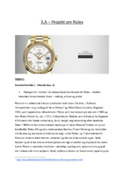 Projekt om Rolex | Afsætning