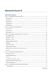 Matematik Noter | Over 40 sider
