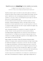 Skønlitteraturens betydning for det enkelte menneske