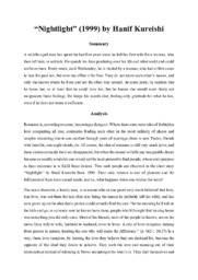 “Nightlight” (1999) by Hanif Kureishi | Analyse