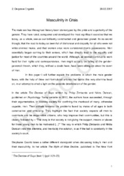 Eksamenssæt STX 18. august 2016 | 2A: Masculinity in Crisis I Paper | Delprøve opgave engelsk