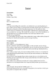Intet | Analyse af roman | Janne Teller
