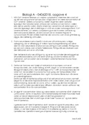 Biologi A Opgave 4 | 4. juni 2018
