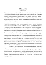 The Arena | Analytical essay