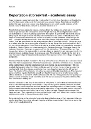 Deportation at Breakfast | Academic Essay