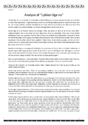 Lykken lige nu | Charlotte Strandgaard | Novelleanalyse