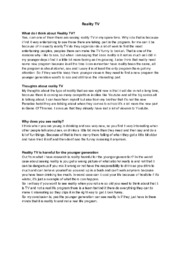 Reality TV | Engelsk