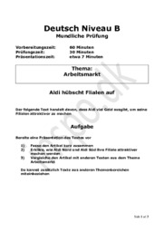 Arbeitsmarkt: Aldi hübscht Flialen auf | Tysk Mundliche Prüfung