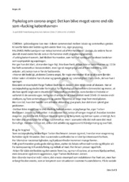 Psykolog om corona-angst: Det kan blive meget værre end råb som “fucking københavner”