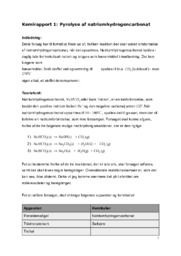 Pyrolyse af natriumhydrogencarbonat | Kemi
