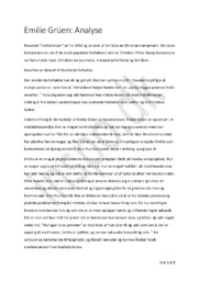 Emilie Grüen: Analyse