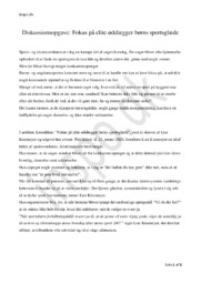 Diskussionsopgave: Fokus på elite ødelægger børns sportsglæde