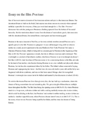 Essay on the film Precious