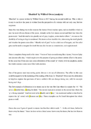 ‘Disabled’ by Wilfred Owen (analysis)