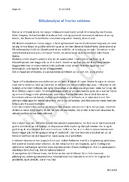 Billedanalyse af Perrier Reklame | Dansk Opgave