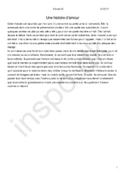 Fransk opgave Une histoire d’amour