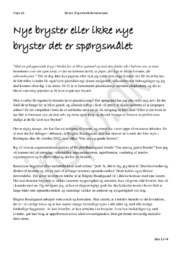 Argumentationsanalyse “Om nye og gamle bryster” af Birgitte Baadegaard