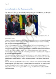 Engelsk Opgave: a Royal Salute to the Commonwealth