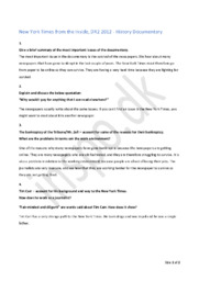 History Documentary Opgave: New York Times from the Inside, DR2 2012