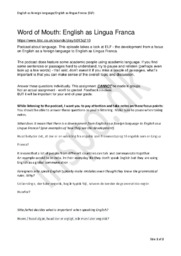 Englis assignment: Word of Mouth English as Lingua Franca