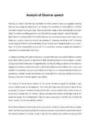 Analysis of Obamas speech