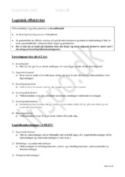 Logistisk Effektivitet Noter: Kapitel 25