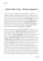 Analyse “Dead As They Come” by Ian McEwan