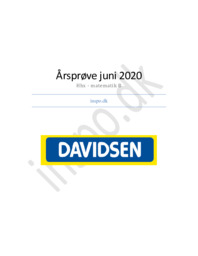 DAVIDSEN | Matematik Årsprøve juni 2020 Hhx | matematik B