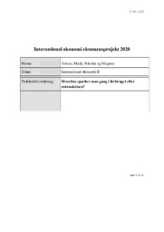 Corona | International økonomi eksamensprojekt 2020