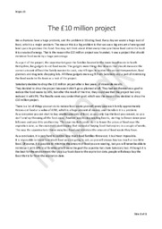 The £10 million project | Engelsk Opgave