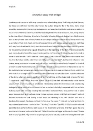 Analytical Essay | Troll Bridge by Neil Gaiman