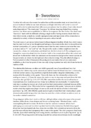 B – Sweetness Analysis and interpretation