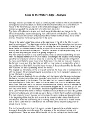 Close to the Water’s Edge – Analysis