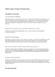 Sidste dag af Jesper Wung-Sung – Analyse