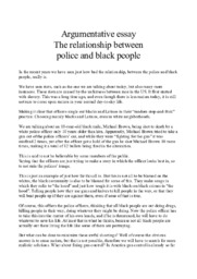 The relationship between police and black people | Argumentative essay