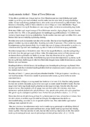 Tårer af Tove Ditlevsen | Analyserende Artikel