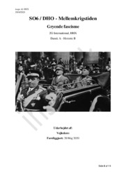 Mellemkrigstiden – Gryende fascisme | DHO